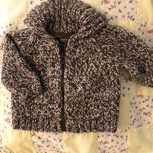 Old Navy Baby boy 0-3 months brown tweed zip-up knit Sweater